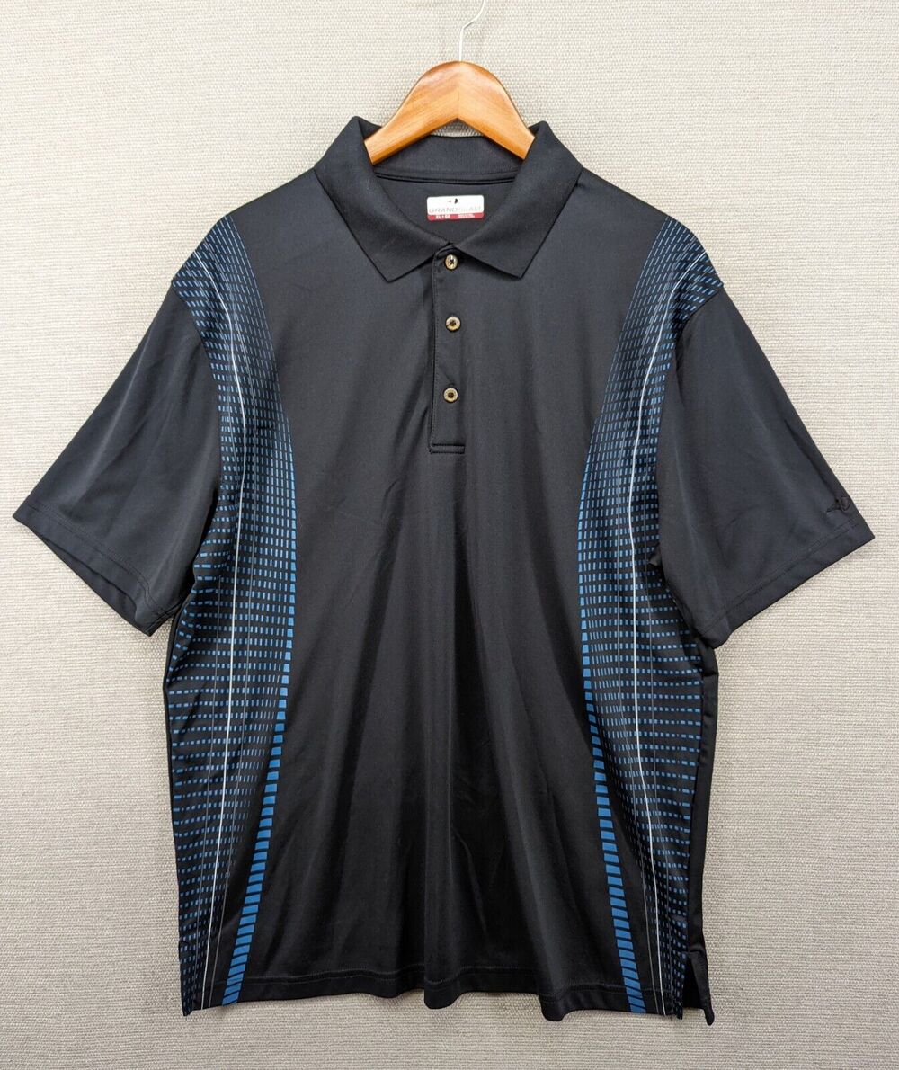Grand Slam Polo Shirt Size XL Black Blue -0424B09